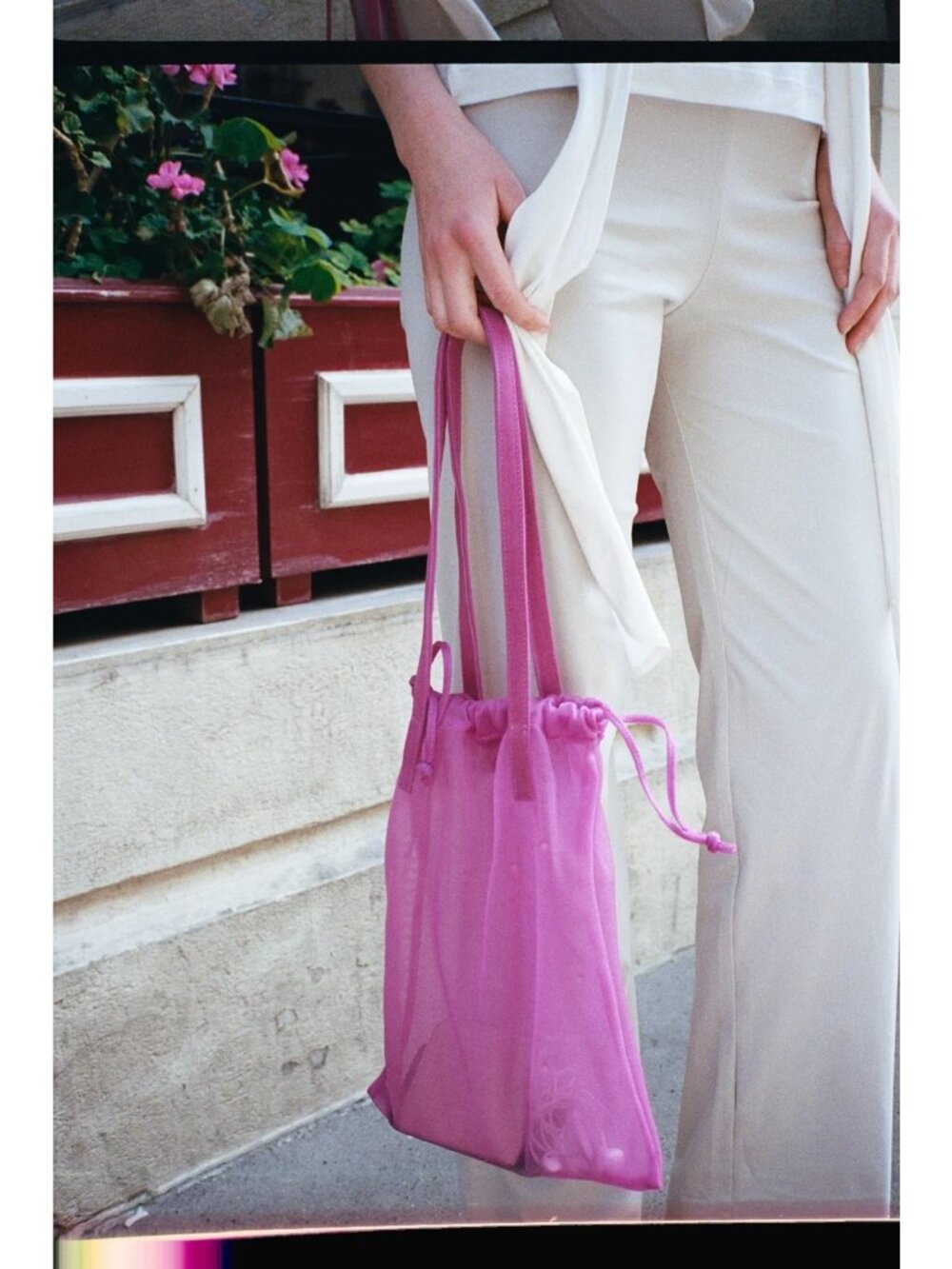 MARYAM NASSIR ZADEH Mulberry Mesh Bag Fuchsia Size One Size NWT